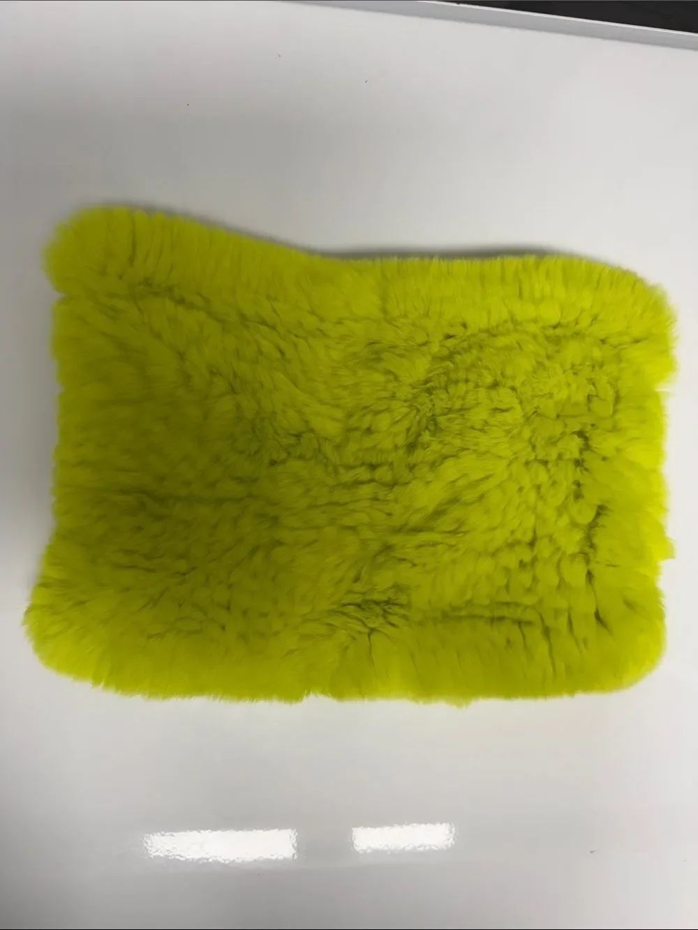 Furry Neon Chartreuse Sheepskin JOCELYN Tube Top - One Size - NEW